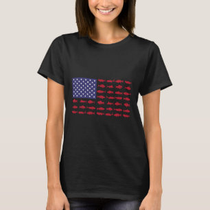 Camiseta Bandeira Americana Por Byss Pesca Criança Menino J