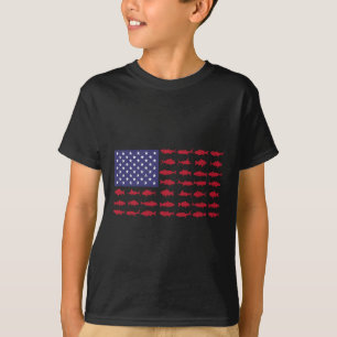 Camiseta Bandeira Americana Por Byss Pesca Menino Jovem Mul