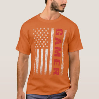 Camiseta Bandeira Americana Presente Engraçado de Jogos de