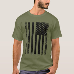 Camiseta Bandeira Americana Preta e Branca Angustiada