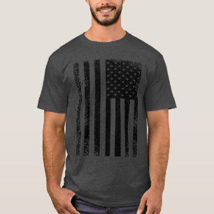 Camiseta Bandeira Americana Preta e Branca Distress Cool