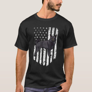 Camiseta Bandeira Americana Preto Branco Schipperke 4 De Ju