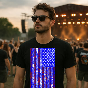 Camiseta Bandeira Americana Psicodélica dos Anos 60