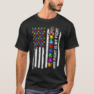 Camiseta Bandeira Americana Puzzle de Conscientização do Au