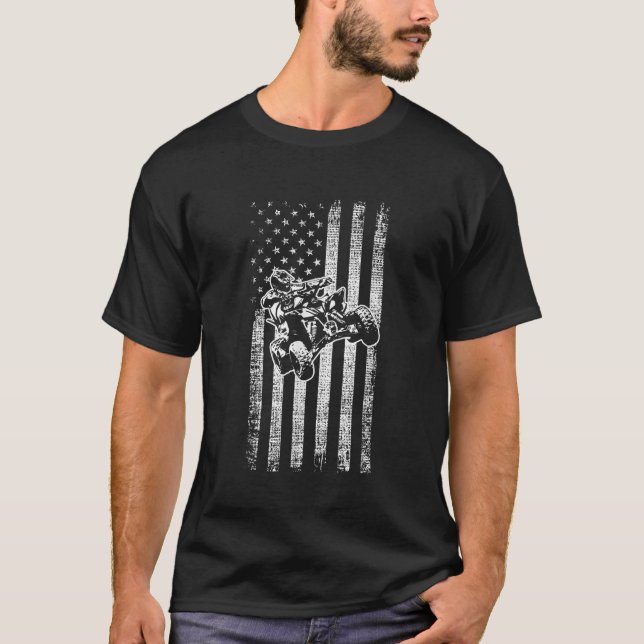 Camiseta Bandeira Americana Quatro Rodas Quad Men ATV Andan (Frente)