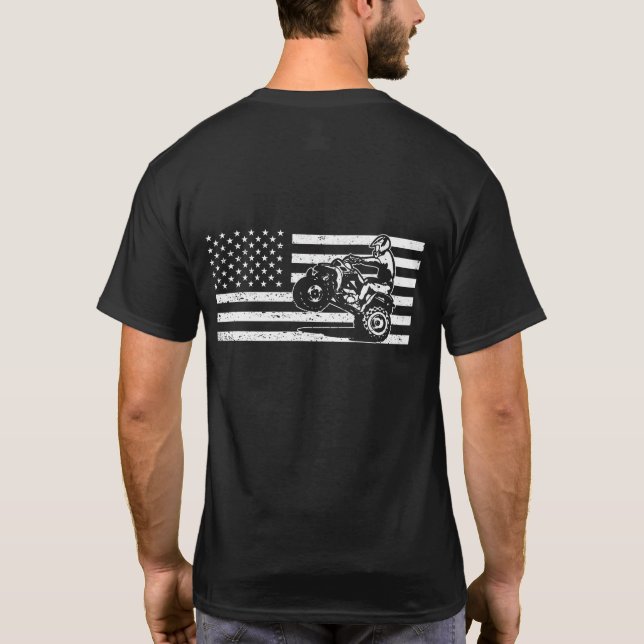 Camiseta Bandeira Americana Quatro Rodas Quad Men ATV Andan (Verso)