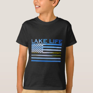 Camiseta Bandeira Americana Que Pescaria No Lago Isto É