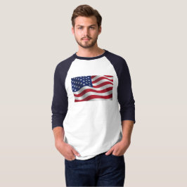 Camiseta Bandeira americana raglan trusaca T-Shirt
