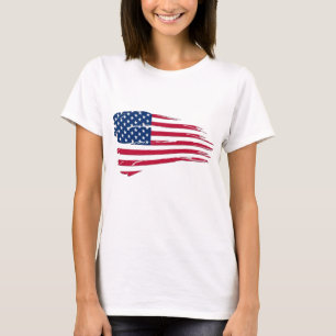 Camiseta Bandeira Americana Rasgada