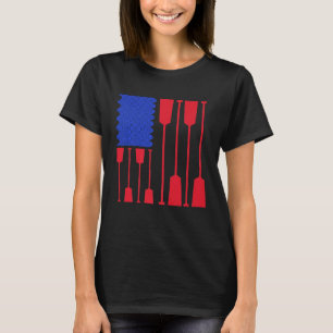 Camiseta Bandeira Americana Remando Kayak Exercício Present