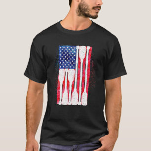 Camiseta Bandeira Americana Removendo Oar Cute Tripulação A