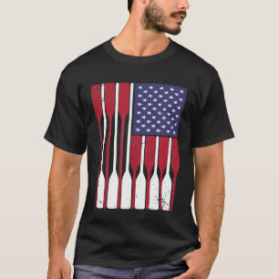 Camiseta Bandeira Americana Removendo Oar Cute Tripulação A