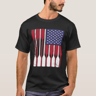 Camiseta Bandeira Americana Removendo Oar Cute Tripulação A