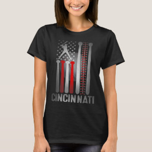 Camiseta Bandeira Americana Retro Cincinnati Distressed Bas