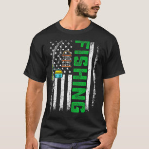 Camiseta Bandeira Americana Retro Irlandesa Hobbies de Pesc