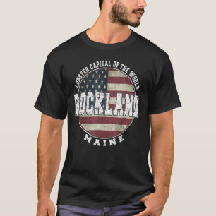 Camiseta bandeira americana Rockland Maine Vintage
