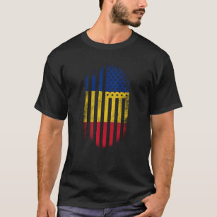 Camiseta Bandeira americana romena   Romania e design dos