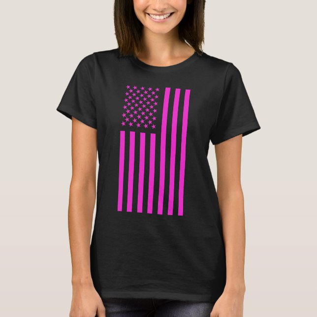 Camiseta Bandeira Americana Rosa  (Frente)