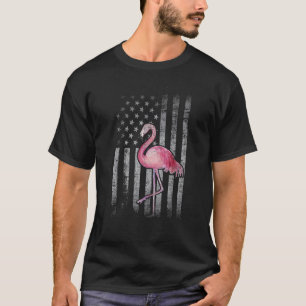Camiseta Bandeira Americana Rosa Flamingo Patriótica 4 De J