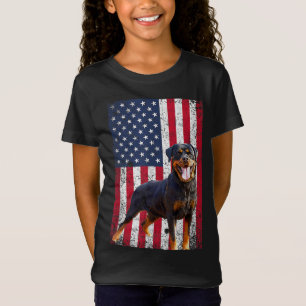 Camiseta Bandeira Americana Rottweiler Cachorro Voando Engr