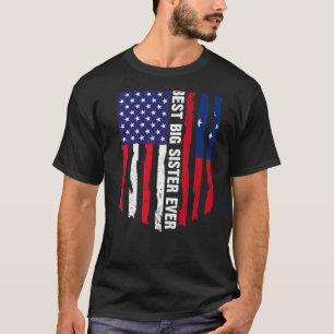 Camiseta Bandeira Americana & Samoa Sinalizador Melhor Irmã