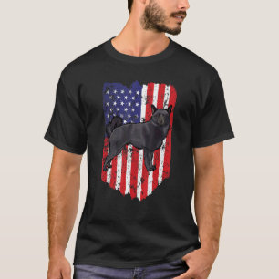 Camiseta Bandeira Americana Schipperke 4 De Julho EUA