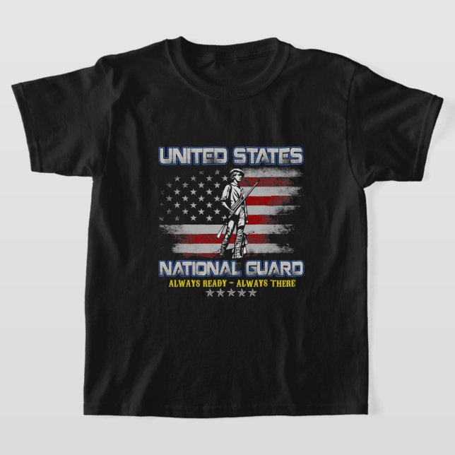Camiseta Bandeira Americana sempre pronta para Guarda nacio (Postura )