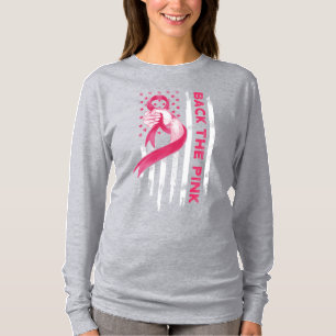 Camiseta Bandeira Americana Sensibilização do Cancer de Mam