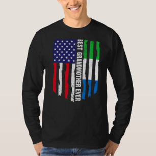 Camiseta Bandeira Americana Serra Leoa Melhor Avó E