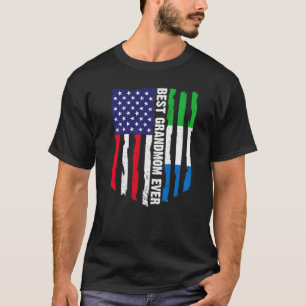 Camiseta Bandeira Americana Serra Leoa Melhor Avó Nunca