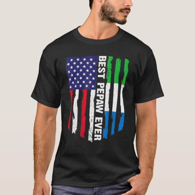 Camiseta Bandeira Americana Serra Leoa Melhor Pepe Ever Fa (Frente)