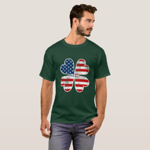 Camiseta Bandeira Americana Shamrock Irish Flag Day Patrick