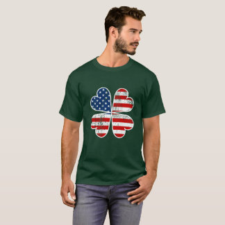 Camiseta Bandeira Americana Shamrock Irish Flag Day Patrick