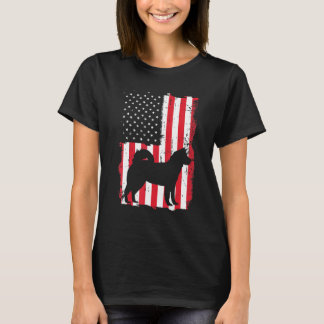 Camiseta Bandeira Americana Shiba Inu Cão Patriótico Japonê