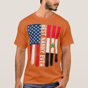 Camiseta Bandeira Americana Sinalizador Síria Melhor Nanny 