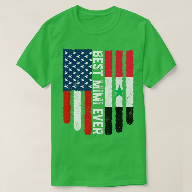 Camiseta Bandeira Americana Síria: Melhor Mimi Da Família N (Frente do Design)