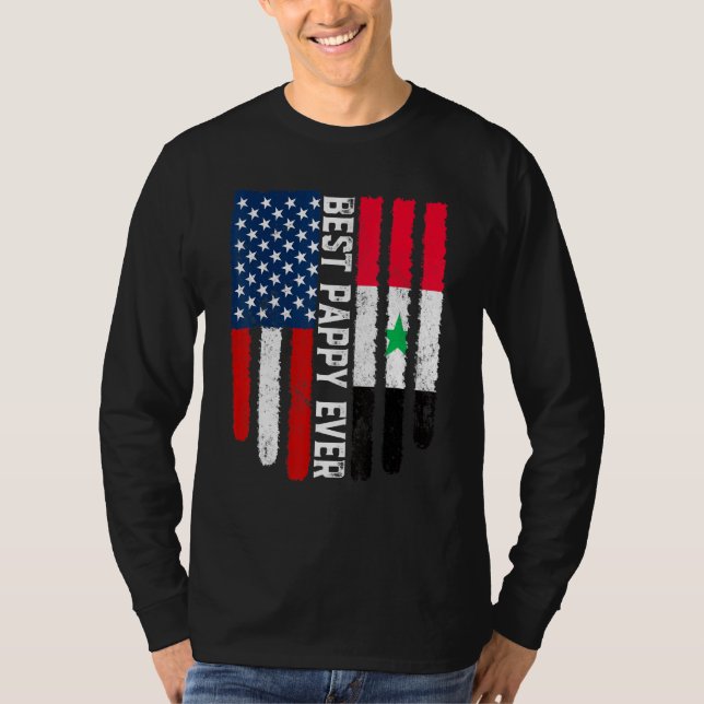 Camiseta Bandeira Americana Síria: Melhor Papada Da Família (Frente)