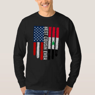 Camiseta Bandeira Americana Síria: Melhor Primo Da Família
