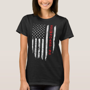 Camiseta Bandeira Americana Snowboard Lover Snowboarder Men