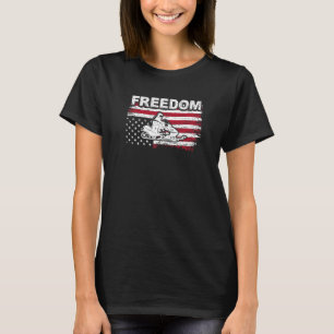 Camiseta Bandeira Americana Snowmobiling Liberdade Extreme