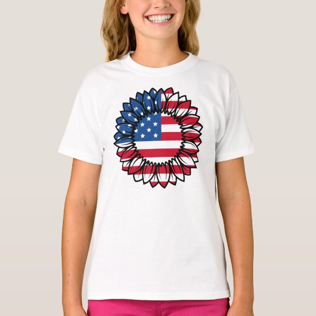 Camiseta Bandeira Americana Sunflower-32222 (Frente)