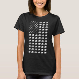 Camiseta Bandeira Americana Sushi Comida EUA Patriotismo Pa