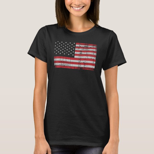 Camiseta Bandeira Americana T Mostra A Usa Patriótica Para  (Frente)
