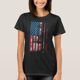 Camiseta Bandeira Americana Taco de Bilhar Jogo de Mesa Fof
