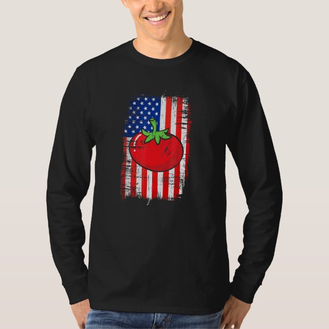 Camiseta Bandeira Americana Tomato Whisperer Adora Crescer  (Frente)