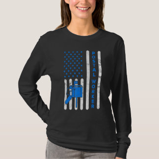Camiseta Bandeira Americana Trabalhador Postal Entrega Cart