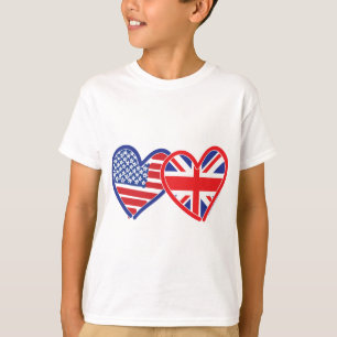 Camiseta Bandeira Americana/União Jack Flag Hearts