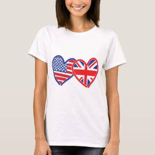 Camiseta Bandeira Americana/União Jack Flag Hearts