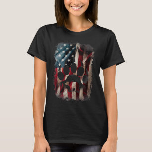 Camiseta Bandeira americana urso-pardo-pardo-pardo natureza