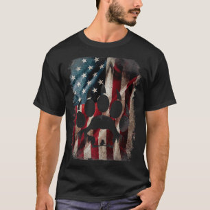 Camiseta Bandeira americana urso-pardo-pardo-pardo natureza